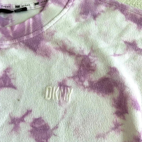NWT- DKNY PurpleTie Dye Pull Over with drawstring - size small - Picture 4 of 4